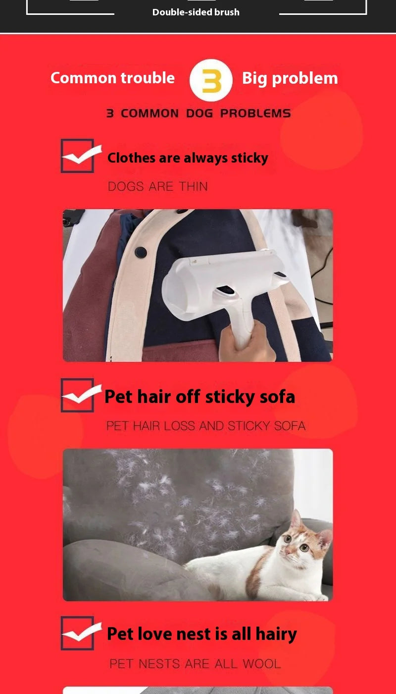 Cepillo quitapelos autolimpiante para mascotas perros gatos