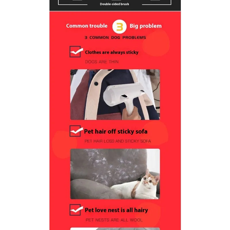Cepillo quitapelos autolimpiante para mascotas perros gatos